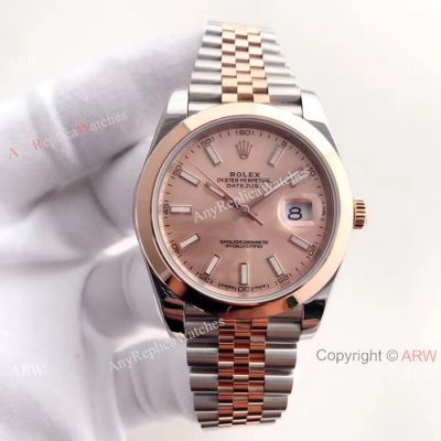 (EW) Rolex Datejust II Watch - AAA Two Tone Rose Gold Smooth Bezel ETA3255